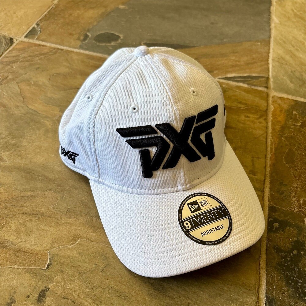 PXG Golf Hat Unisex Adjustable White Black Embroidered Logo New Era